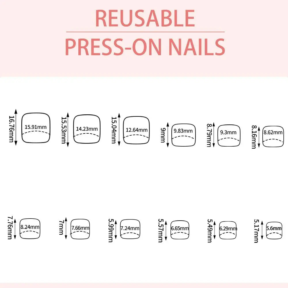 Short Square Press-On False Toenails – Full Cover 96/144/288 Pcs