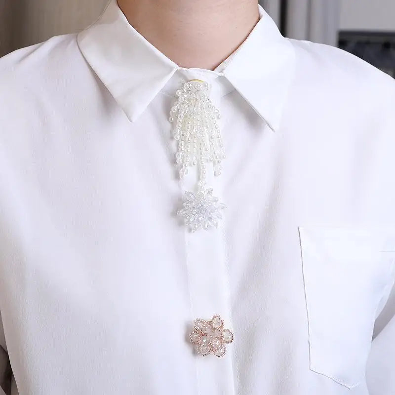 Pearl Flower Button Covers – Alloy Rhinestone DIY Shirt Decor