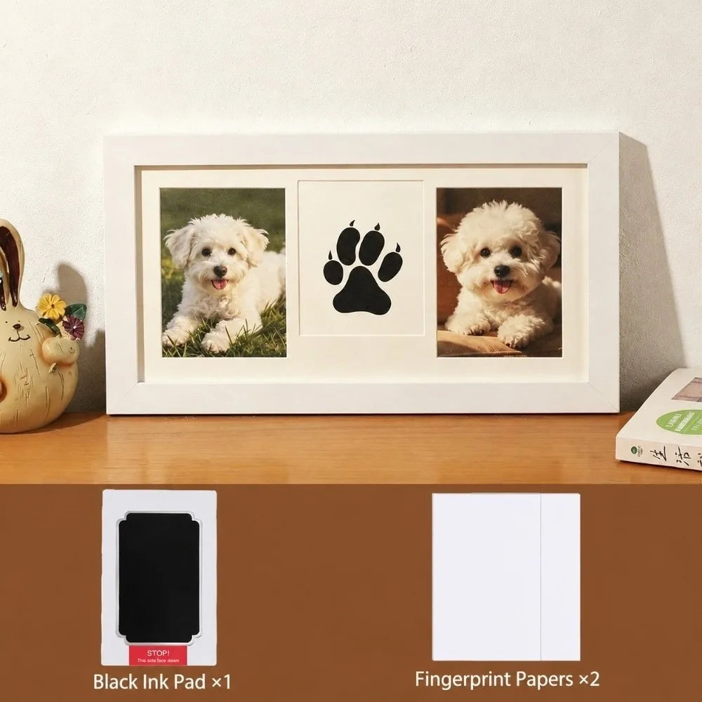 Pet Paw Print Keepsake Frame Kit – No-Clean Ink Pad DIY