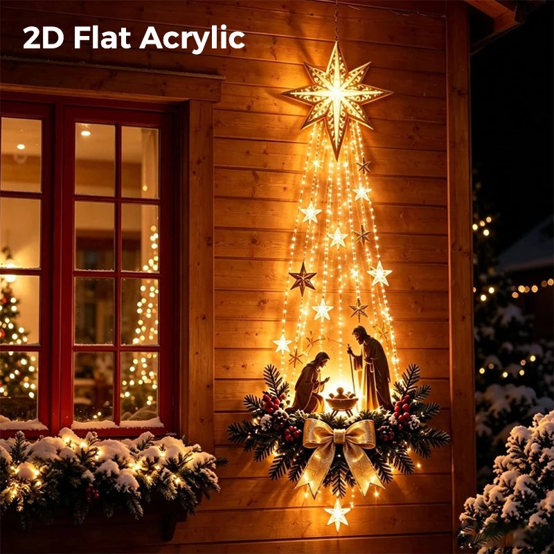 Christmas LED Cascading Waterfall Wall Light | Warm White Glow