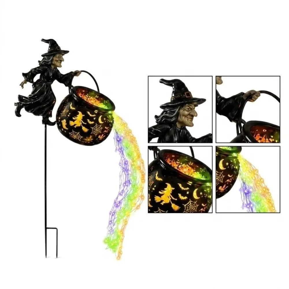 LED Halloween Witch Cauldron Garden Light | Shadow Projection