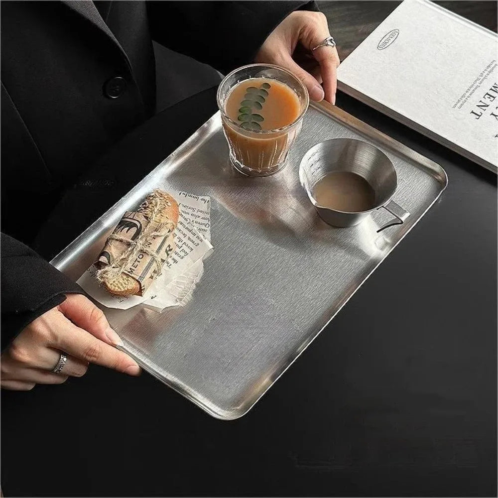 Nordic Stainless Steel Kitchen Storage Tray | Rectangular Plate