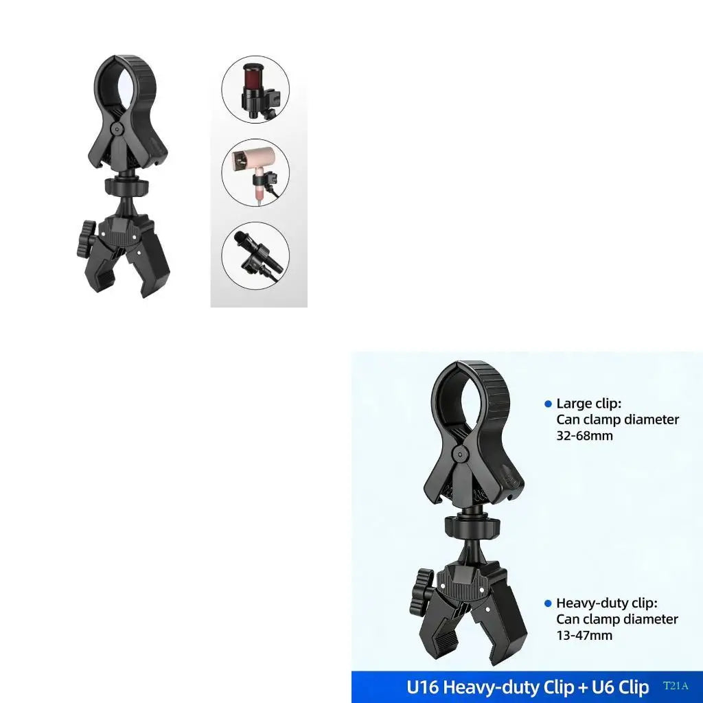 T21A Rotatable Ball Head Clamp – Mic, Dryer & Flashlight Mount