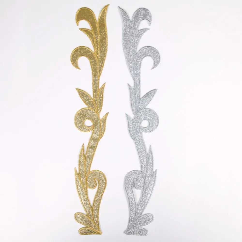 Baroque Gold & Silver Sequin Embroidery Appliqué Patches – 2 Pack