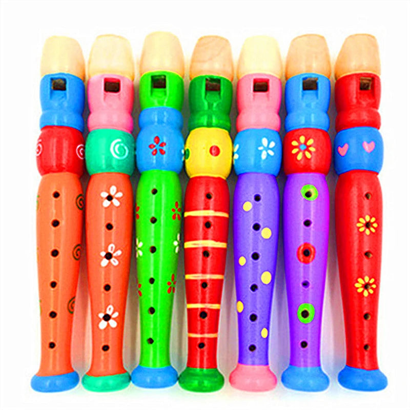 Kids Wooden Flute – Colorful Educational Woodwind Toy