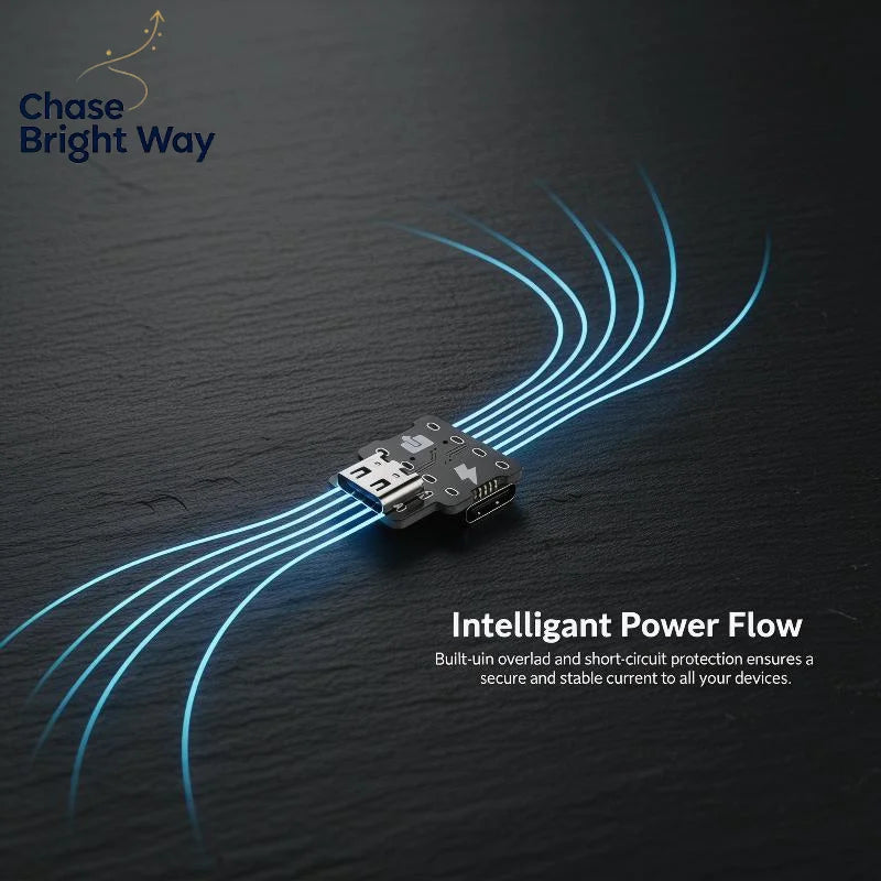 USB-C Power Splitter 1 in 2 Out – Dual Device Charging Adapter