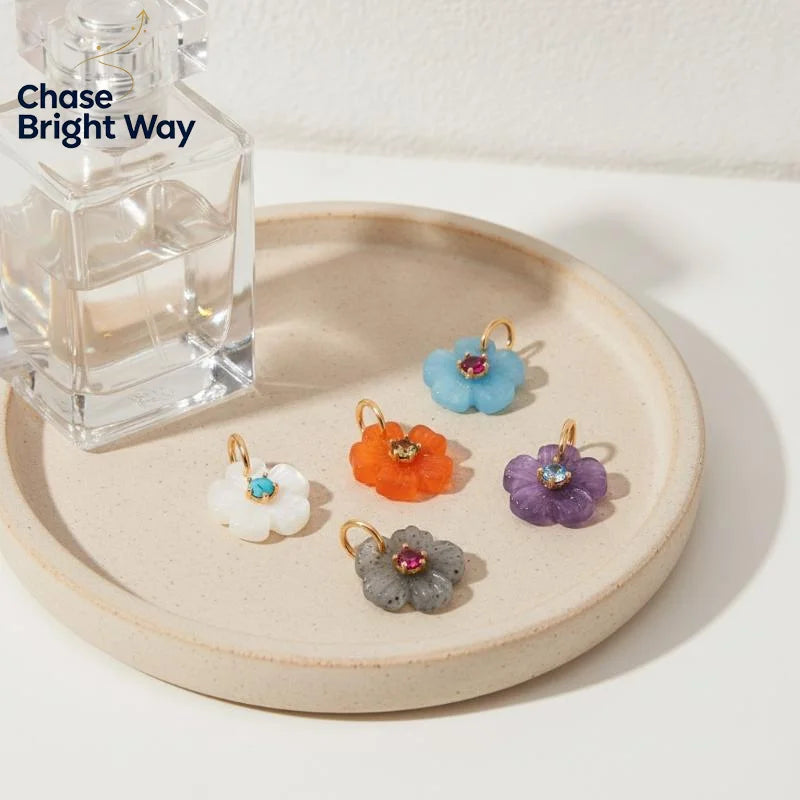 Resin Flower Zircon Charm Pendant – Colorful DIY Jewelry