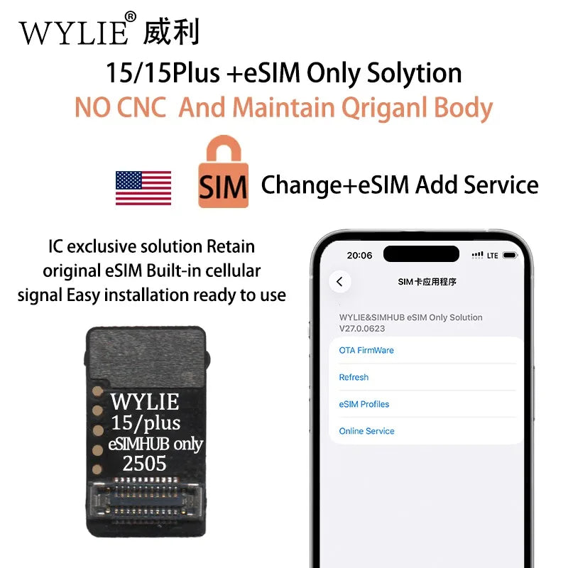 WYLIE eSIM Flex Cable Tool – iPhone 15 & 16 Series