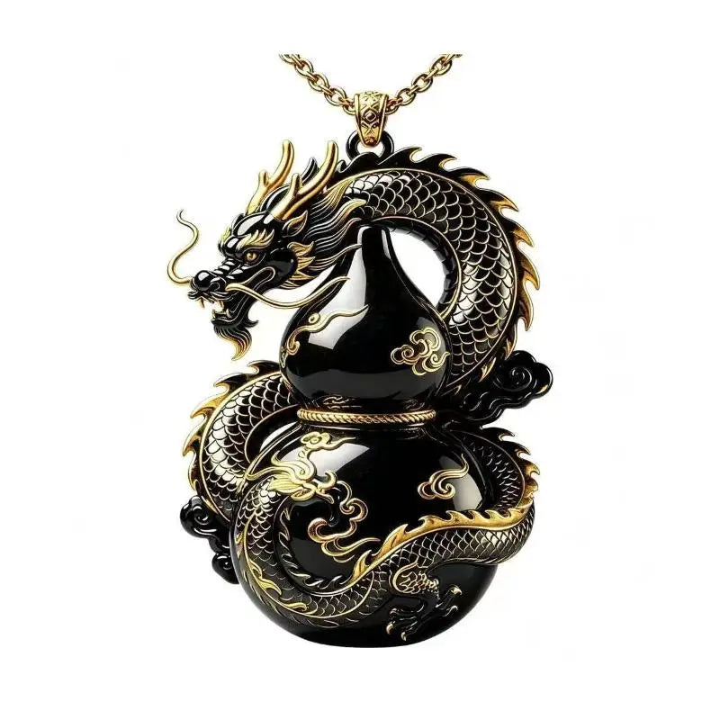 Nine Tailed Fox Enamel Pendant | Chinese Style Gold Necklace