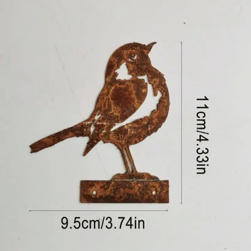 Rust Metal Bird Wall Art – Iron Garden Decoration