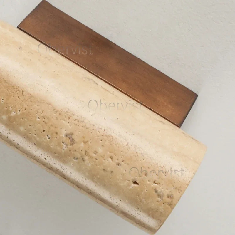 Wabi Sabi Travertine LED Wall Sconce | Bedroom & Living Room