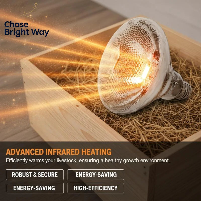Infrared Heat Lamp Bulb 100W–250W | Poultry & Livestock Brooder