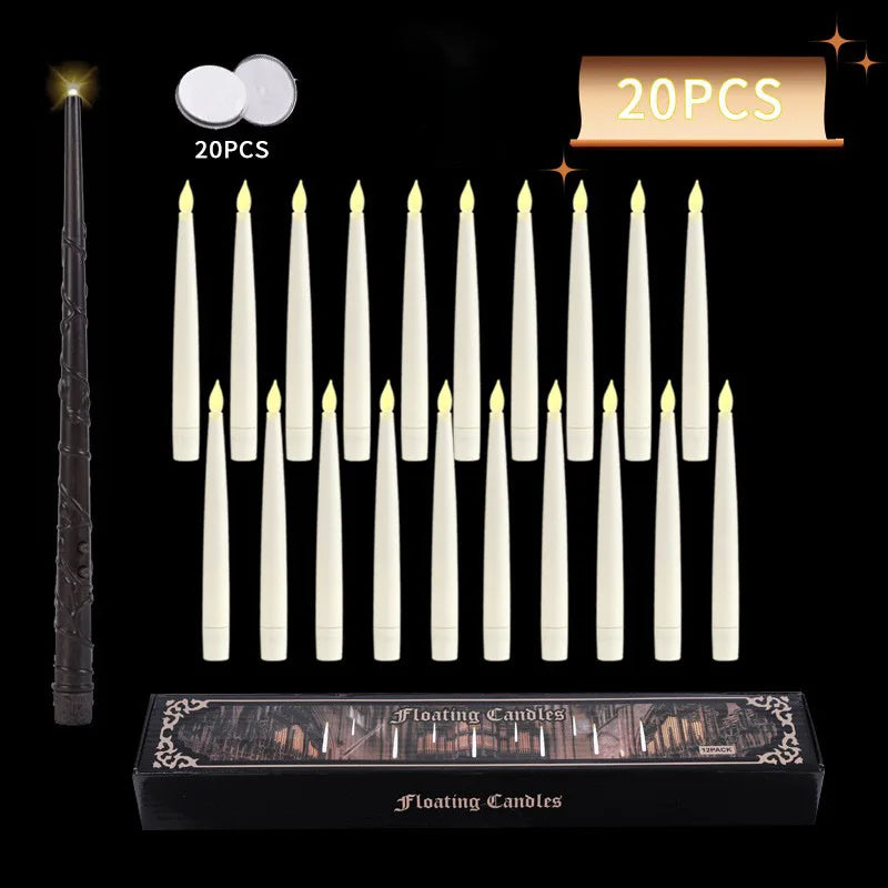 LED Floating Candles + Magic Wand Remote – 10/12 Pack