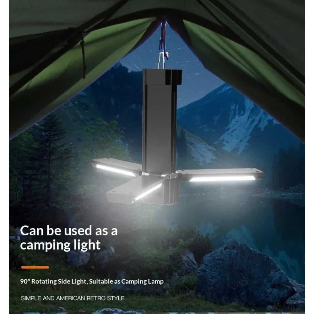 Zoomable Rechargeable Camping Lantern Flashlight | USB Power Bank
