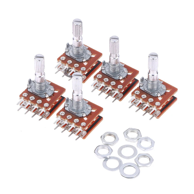 WH148 Dual Channel Potentiometer B50K B100K 8-Pin Flower Shaft