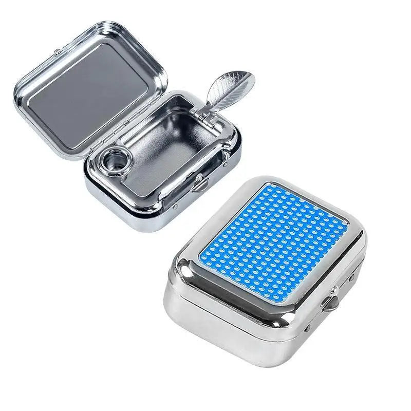 Stainless Steel Pocket Ashtray – Sealed Lid Portable Travel