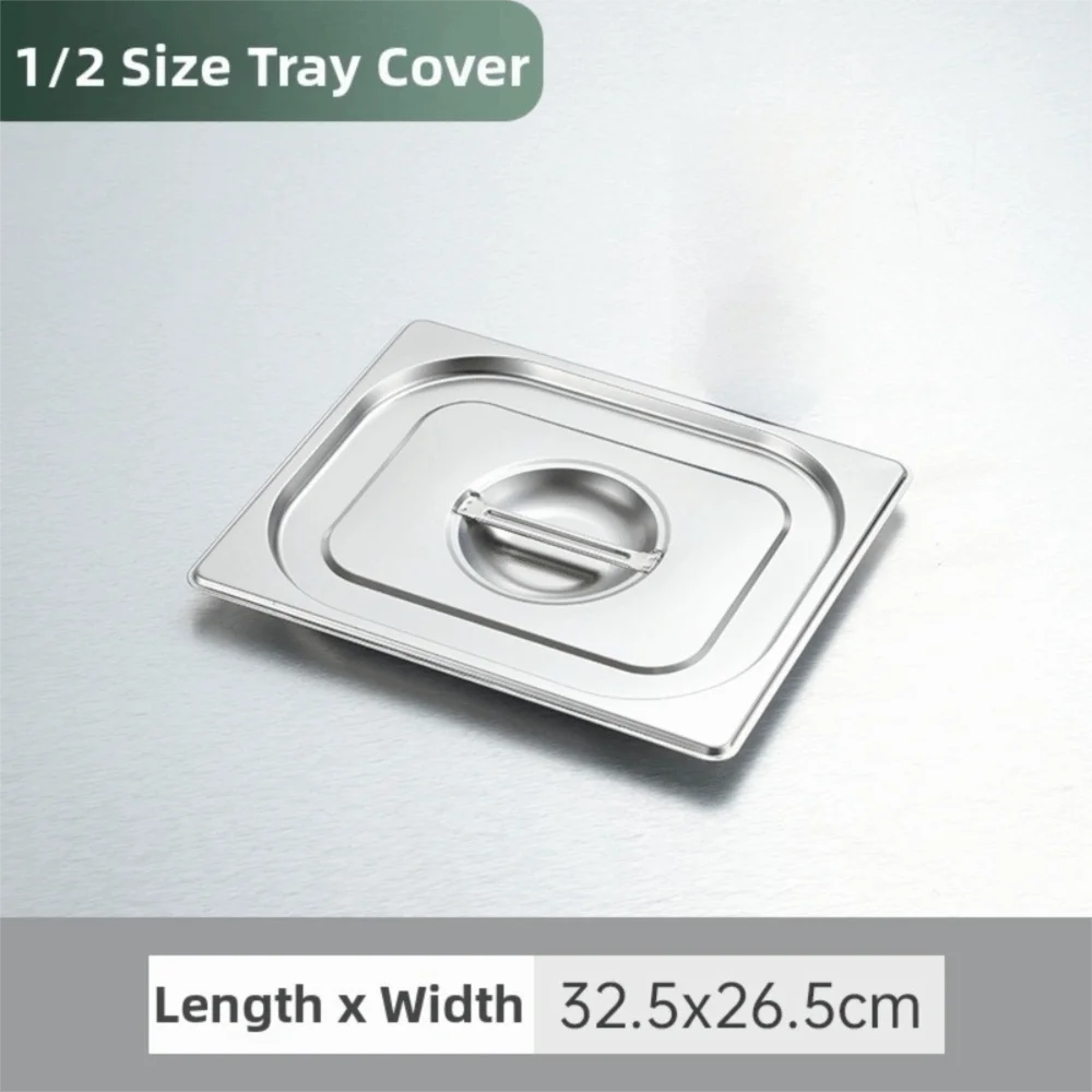 Stainless Steel GN Food Pan with Lid 32.5×26.5cm Tray