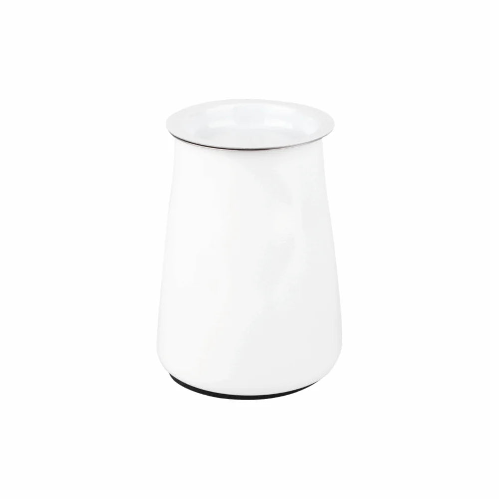 Stainless Steel Coffee Powder Sifter Cup with Lid – White
