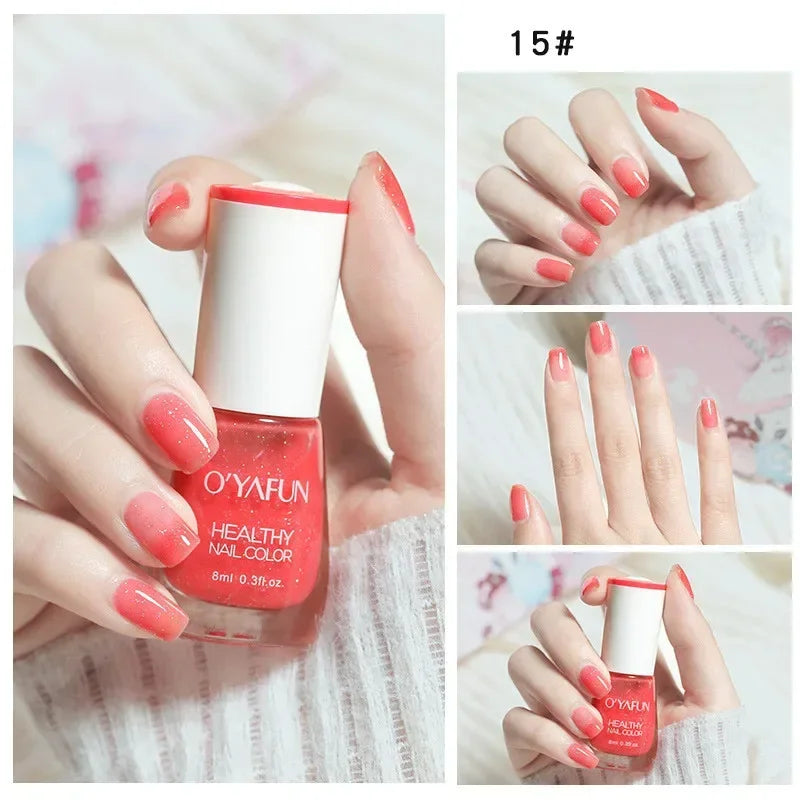 Handaiyan 8ml Water-Based Nail Polish – 40 Colors, Peel-Off