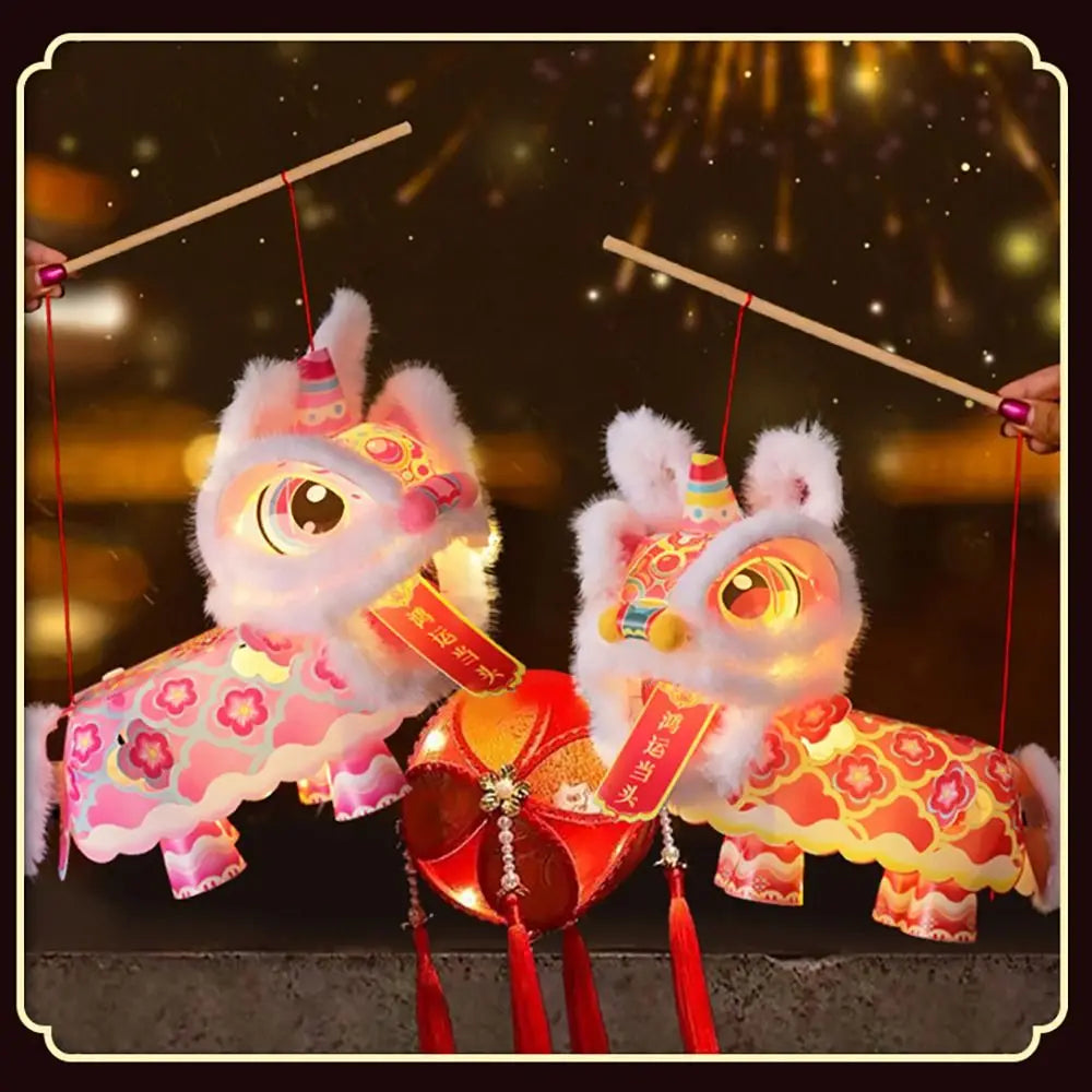 Chinese New Year Handheld DIY Lantern – Dancing Lion Lucky Charm