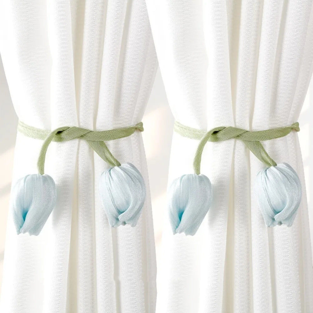 Tulip Curtain Tiebacks – Adjustable Cotton Tie Rope, 2-Pack
