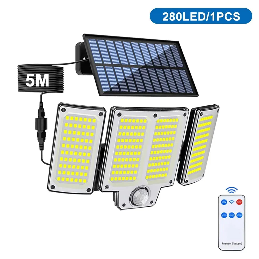 Solar Wall Light Outdoor Motion Sensor 106/234/280 LED Flood Lamp