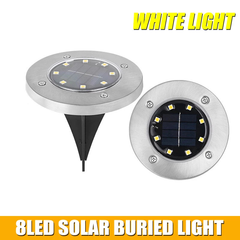 Solar LED In-Ground Garden Lights – IP65 Waterproof, 12 LEDs