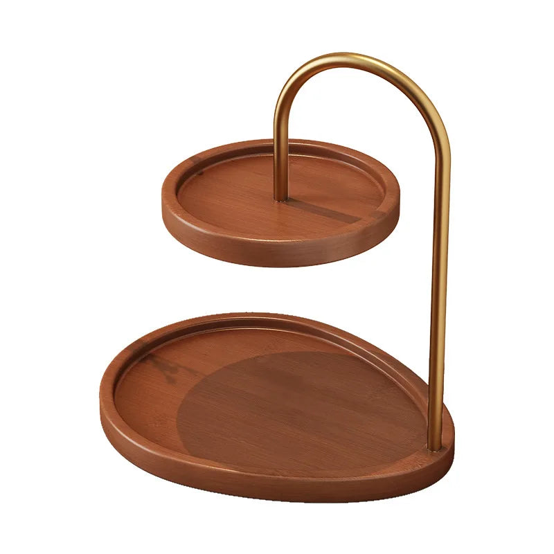 Vintage Bamboo Jewelry Organizer Tray & Desktop Display Stand