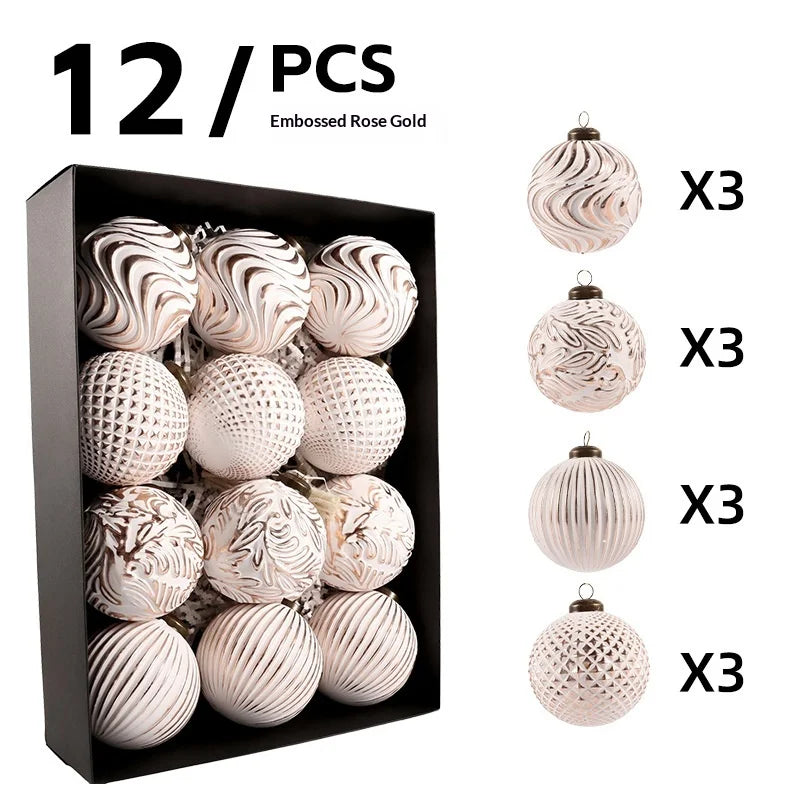 Shatterproof Christmas Ball Ornaments – 12 Pack 8cm Vintage Set