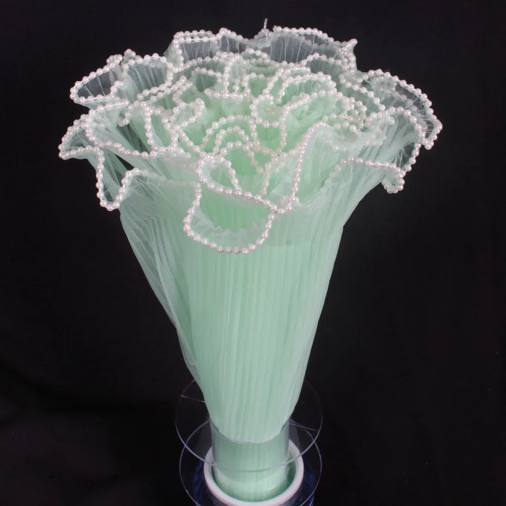 Pearl Lace Wave Mesh Flower Wrapping Roll – 28cm x 4 Yards