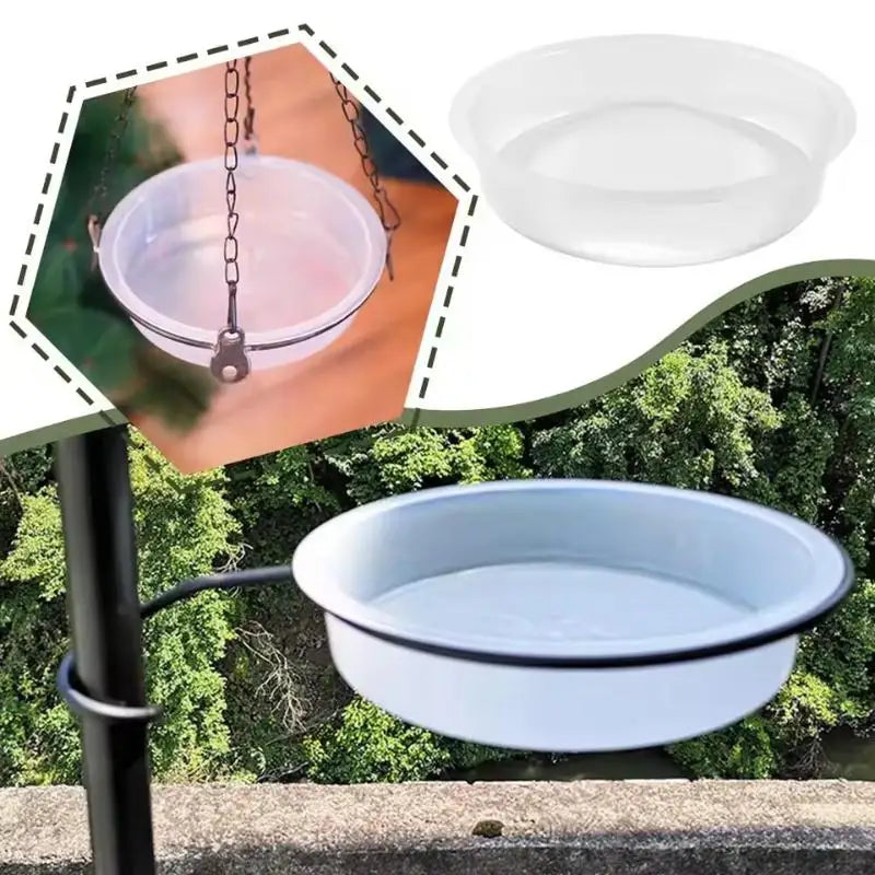 Transparent Circular Bird Feeder Bowl – Large Capacity