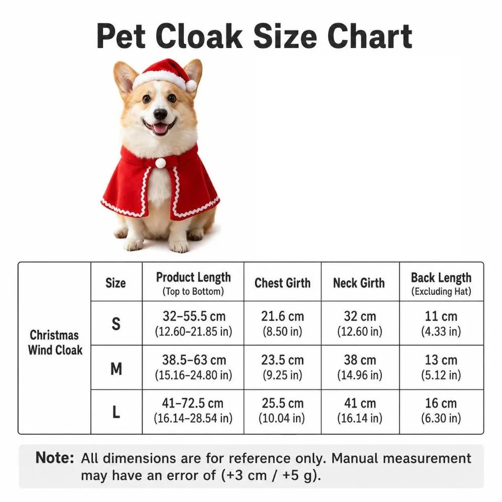 Festive Pet Christmas Cape – Soft Adjustable Holiday Cloak