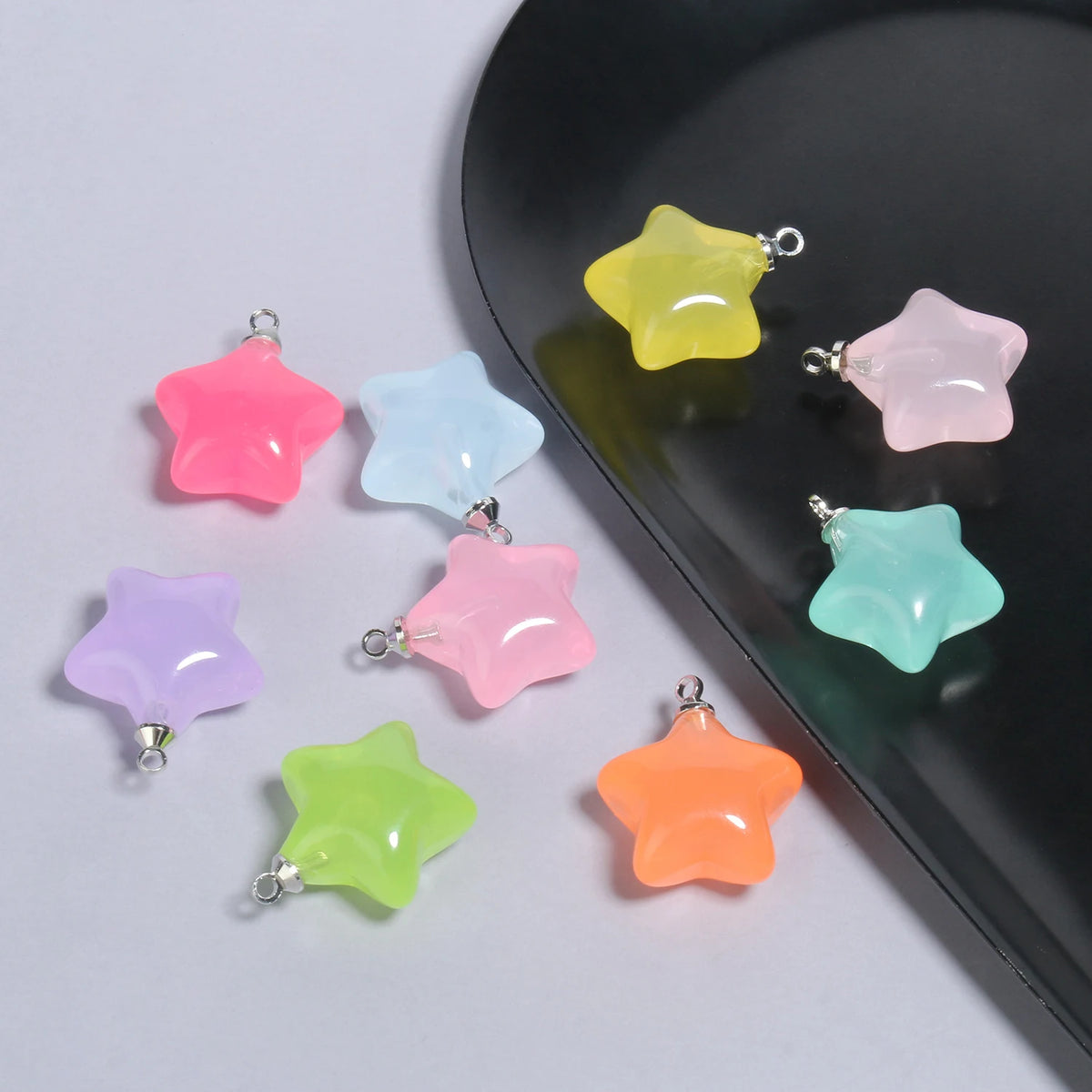 Resin Star Charms Candy Color DIY Jewelry Pendants – 10pcs