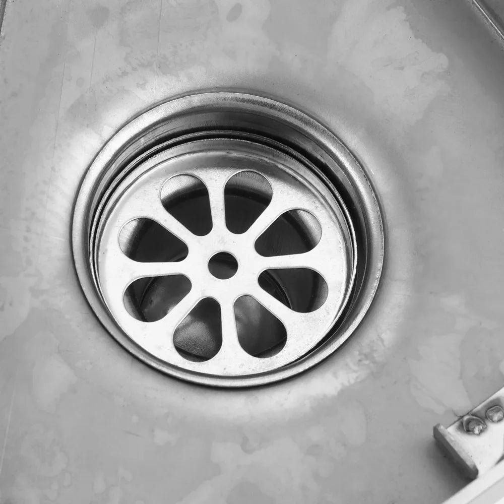 Triangular Corner Floor Drain – Deep Water Seal, Brushed Steel