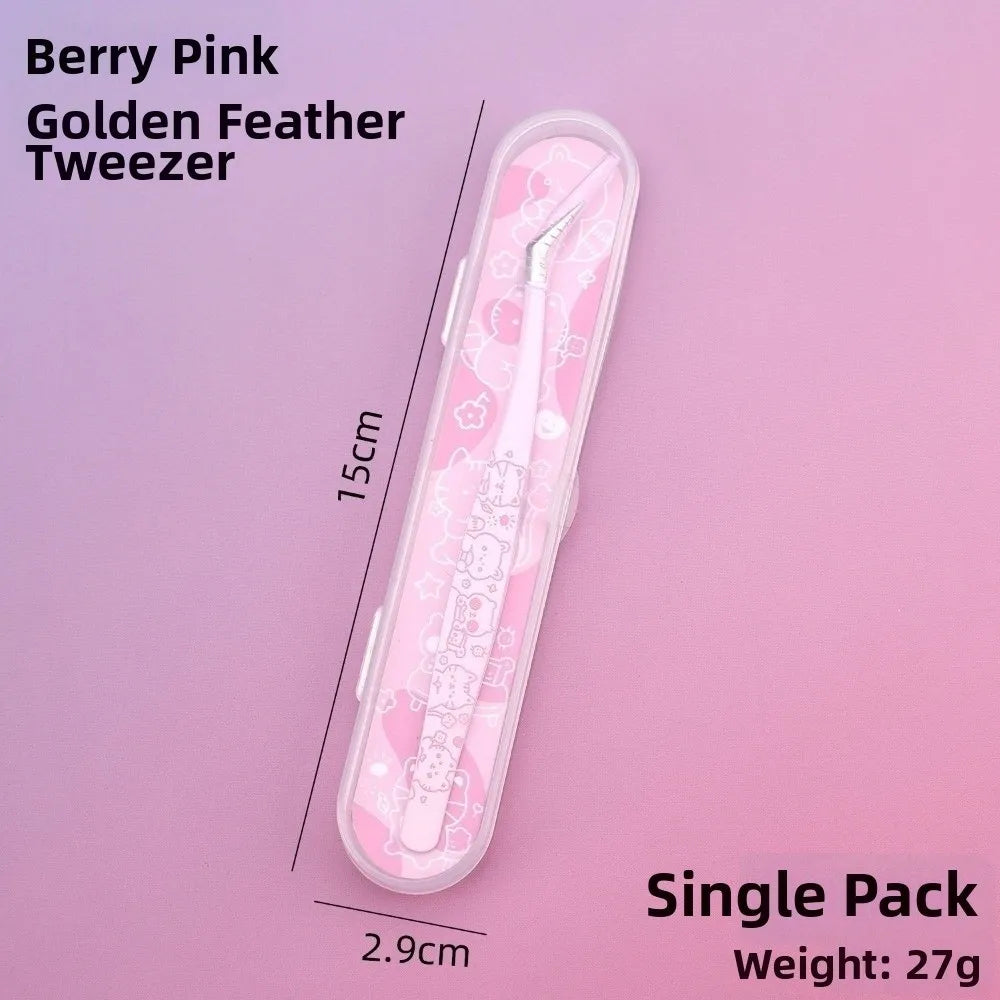 Cartoon Eyelash Extension Tweezers – Stainless Steel, Rust-Proof