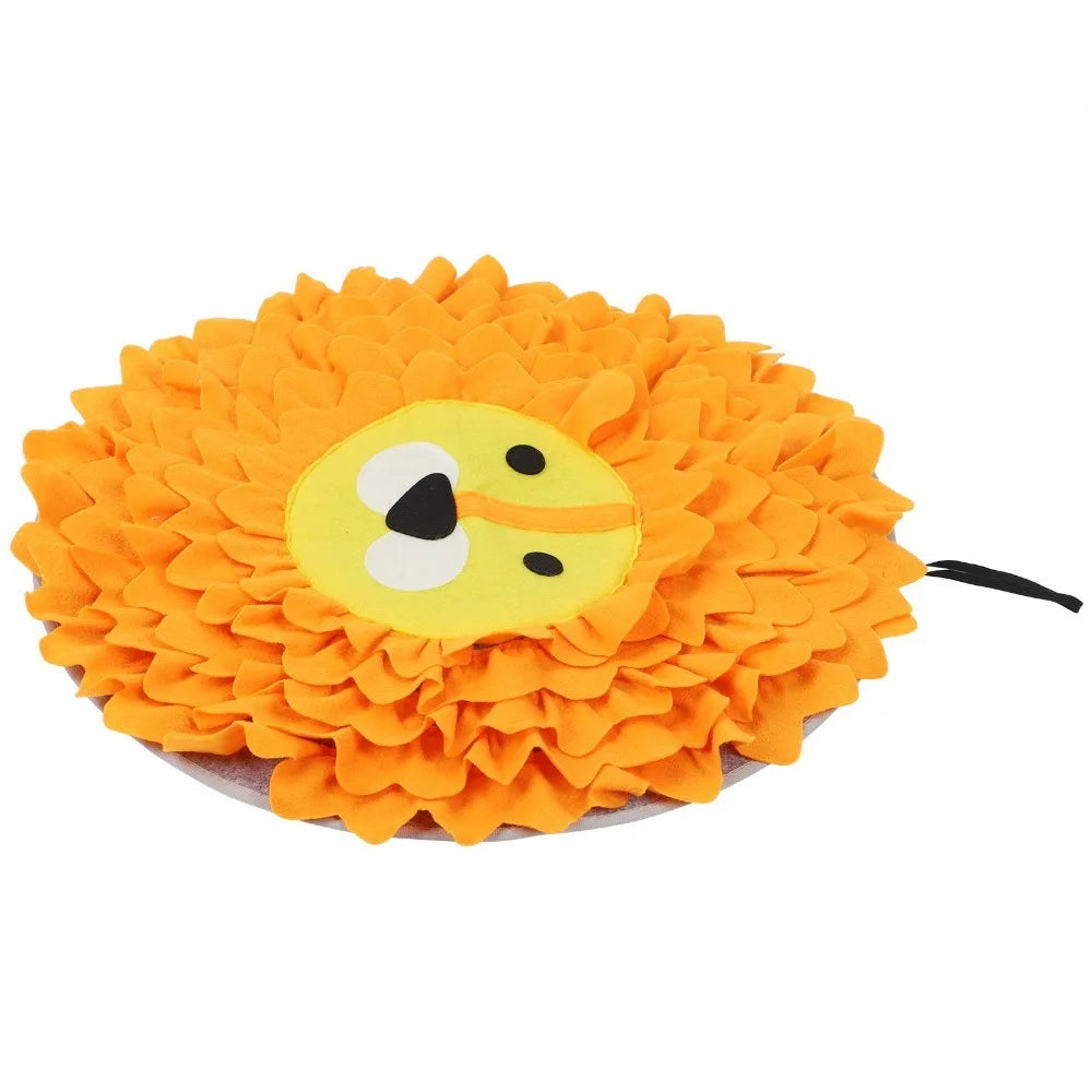 Round Pet Snuffle Mat – Animal Print Slow Feeding Foraging Pad
