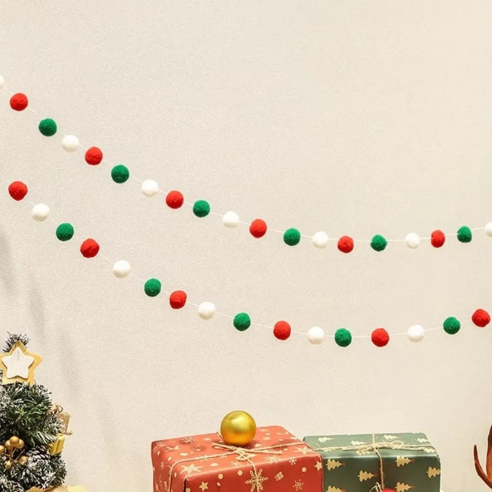 Felt Ball Garland – Colorful Hanging String Banner Wall Decor