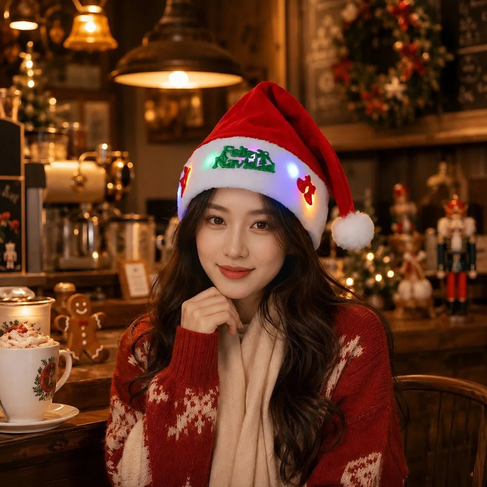 LED Flashing Christmas Hat – Light-Up Snowman & Elk Holiday Hat