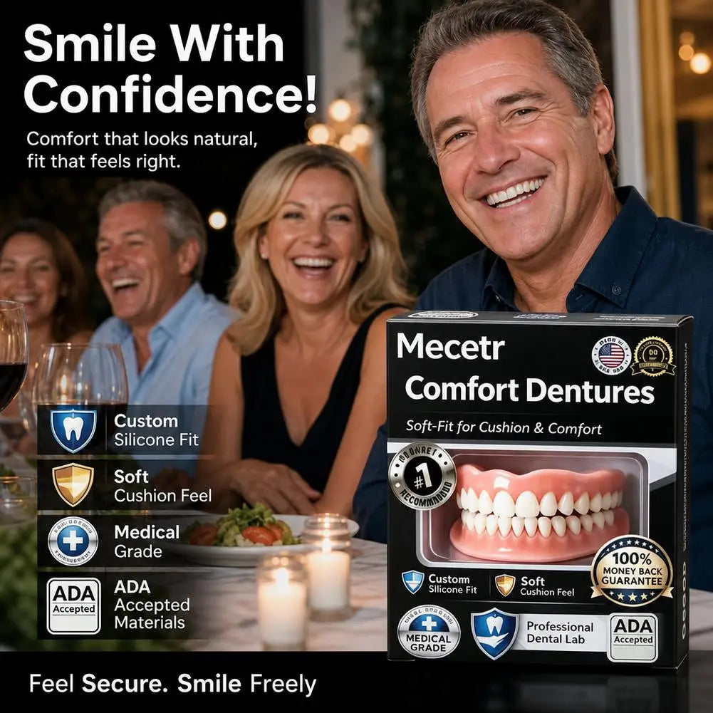 Temporary Full Denture Kit – Silicone Upper & Lower False Teeth