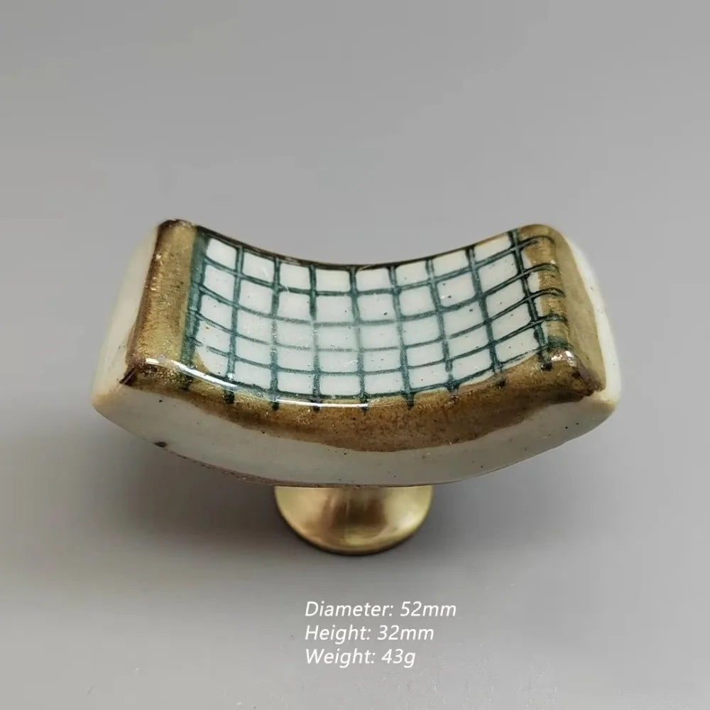 Vintage Ceramic Drawer Pulls – Single Hole Painted Cabinet Knobs