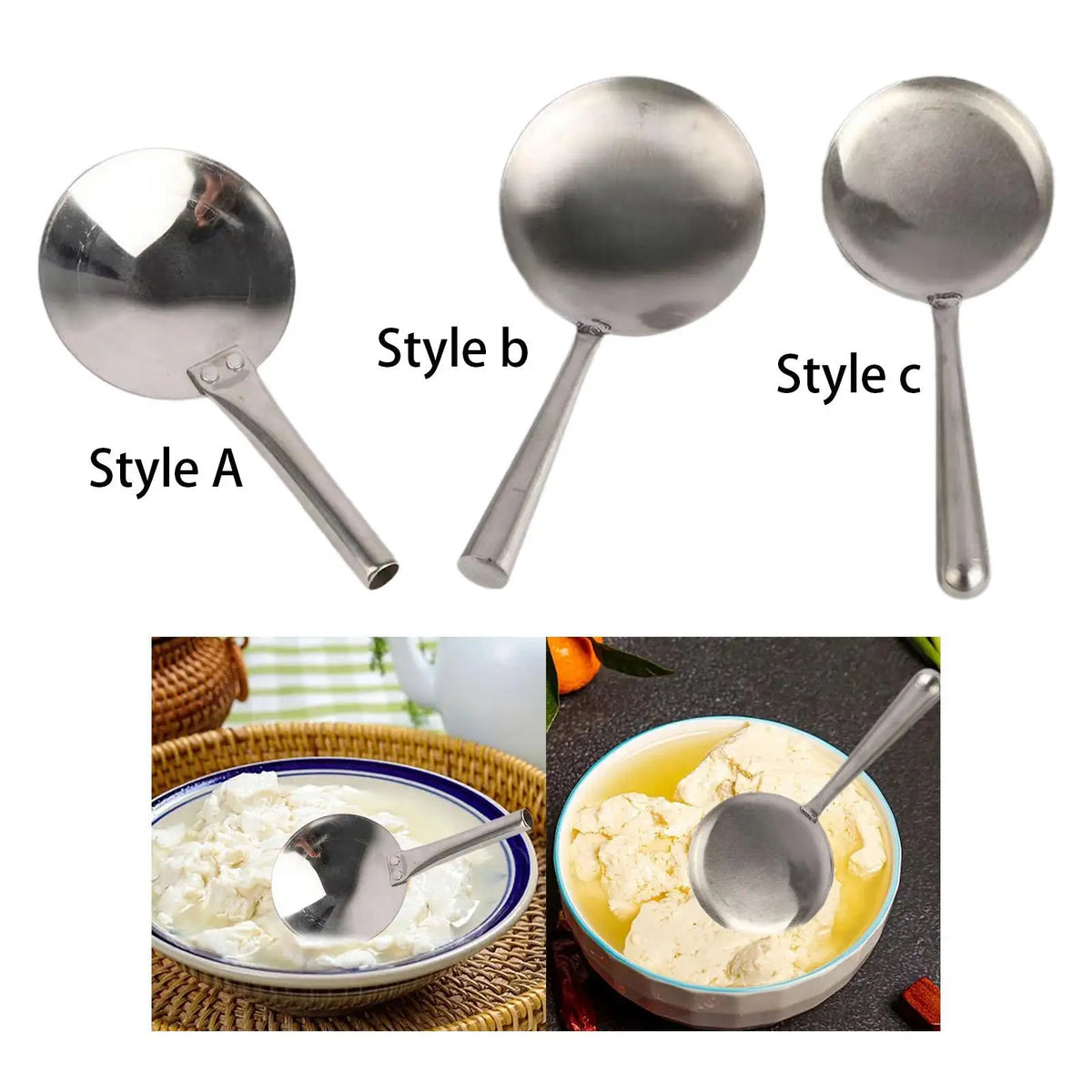 Stainless Steel Serving Spoon – Tofu Scoop & Rice Paddle
