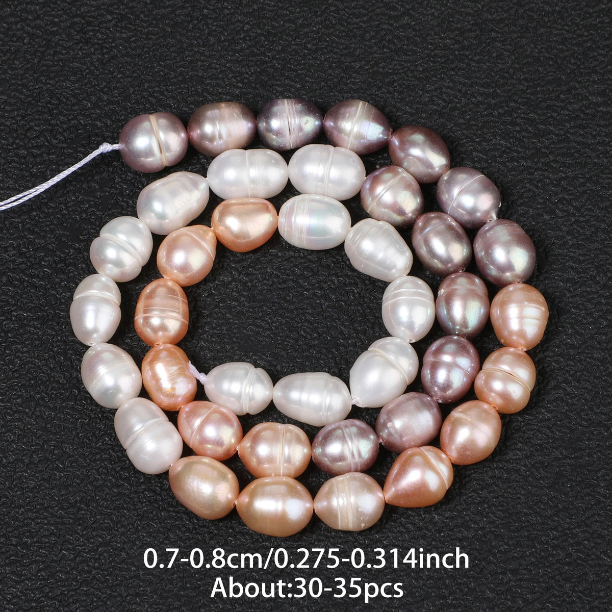 Natural Freshwater Pearl Loose Beads – Pink White Purple Rice Shape