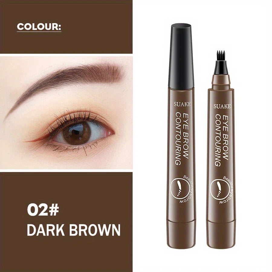 SUAKE Microblading Eyebrow Pen – 4-Fork Tip, Waterproof, 5 Colors
