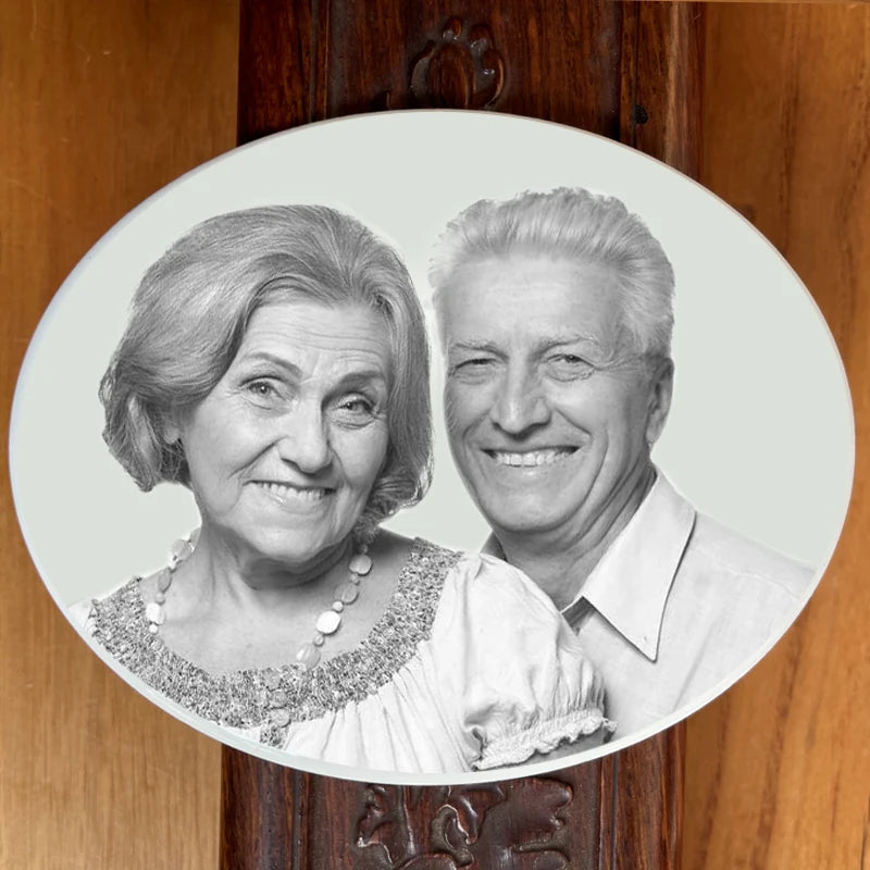 Custom Ceramic Memorial Photo Plaque – Personalized Porcelain Tile