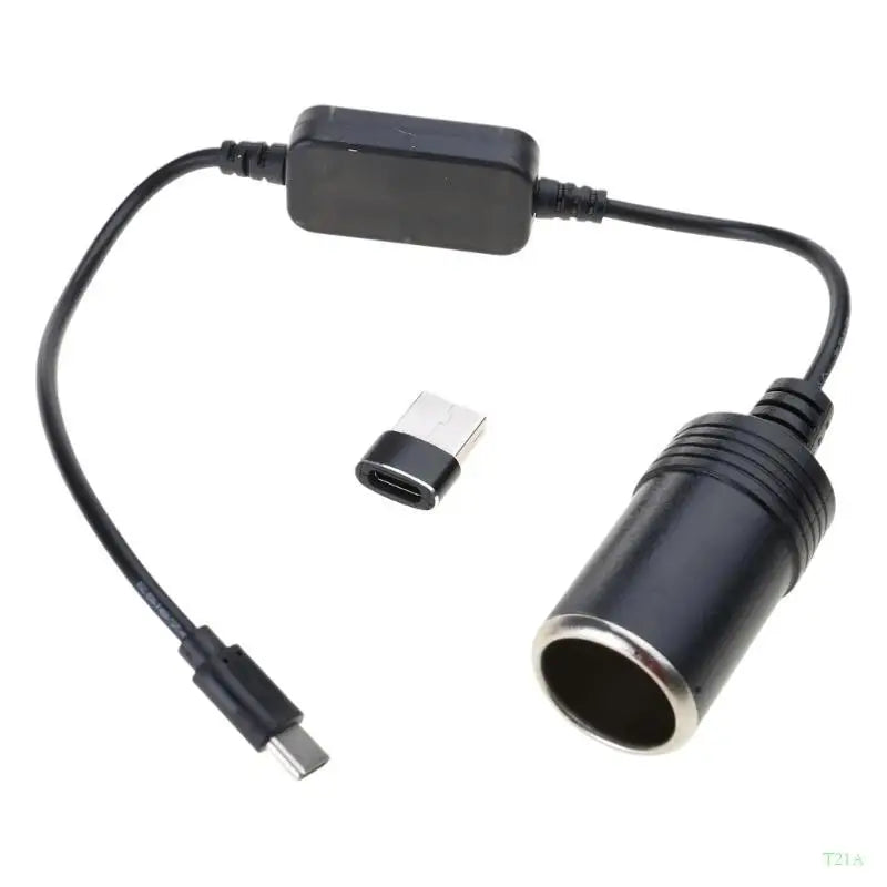 USB-C to 12V Car Socket Adapter Cable | 5V to 12V Converter