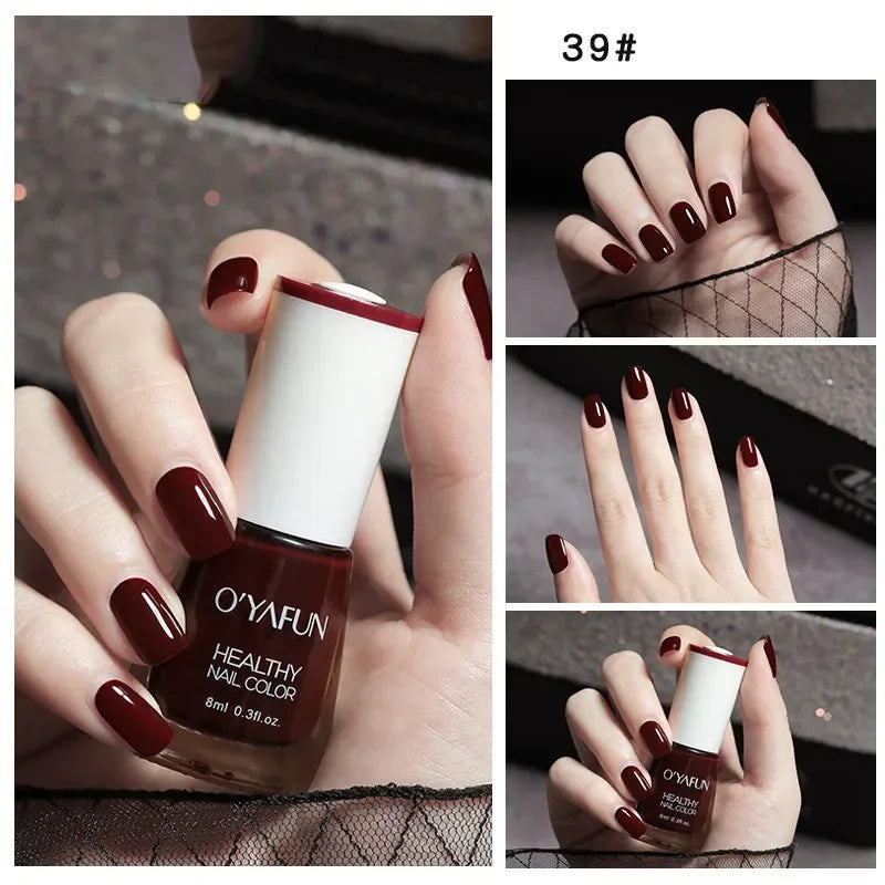 Handaiyan 8ml Water-Based Nail Polish – 40 Colors, Peel-Off