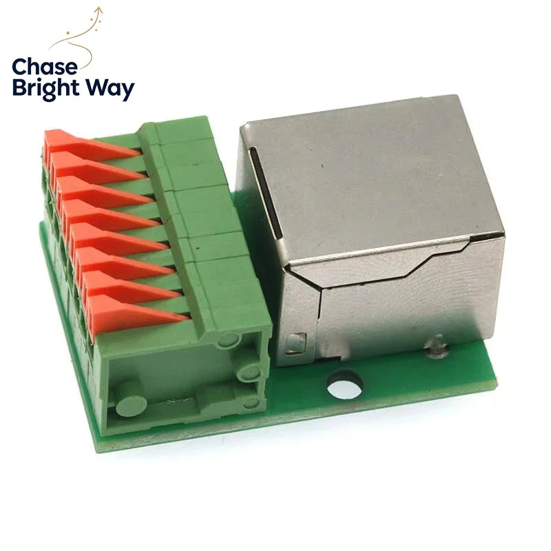 RJ45 Adapter Board Solder-Free Terminal Block | DIN Rail Mount