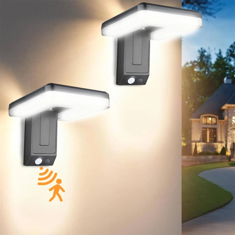 Solar LED Wall Light 120° Foldable Motion Sensor – IP65 Outdoor