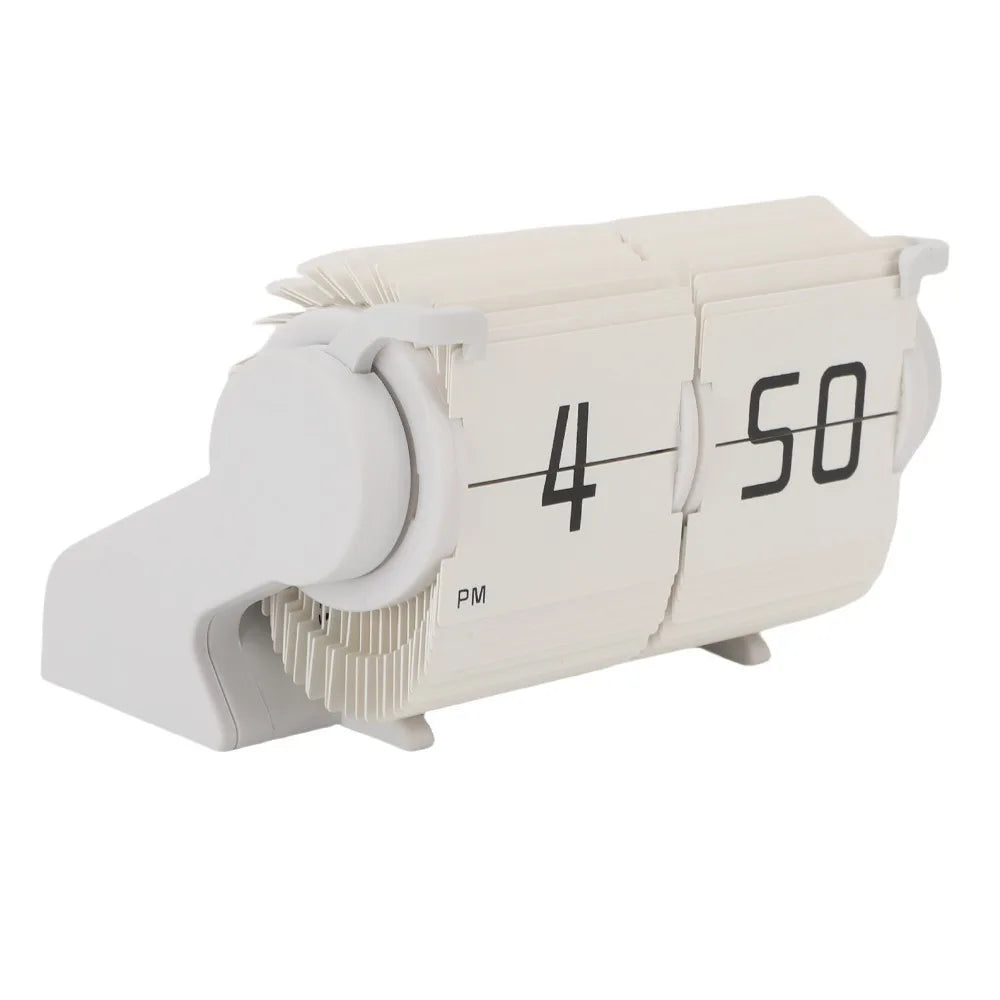 Retro Auto Flip Desk Clock – Big Numbers, Alarm, Type-C