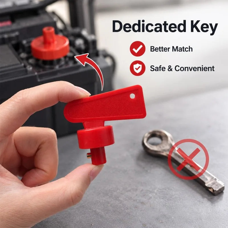 Red Replacement Key for Car Battery Disconnect Cut-Off Switch